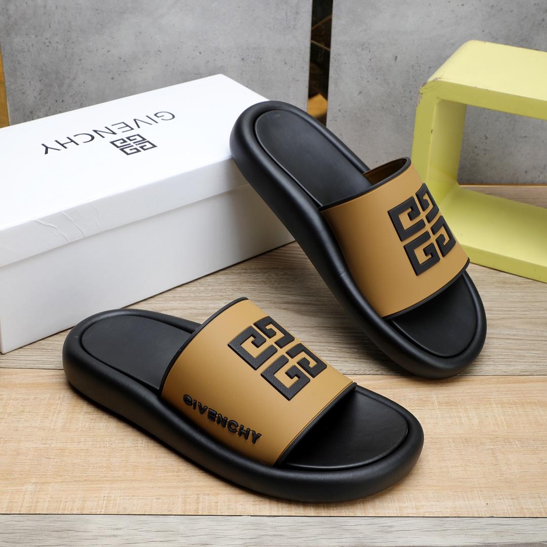 Givenchy 4G Logo Rubber Slides Sandals - FashionPlug