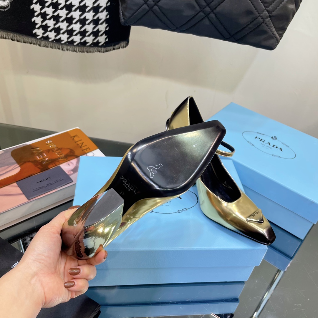 Prada Brushed Leather Pumps - FashionPlug