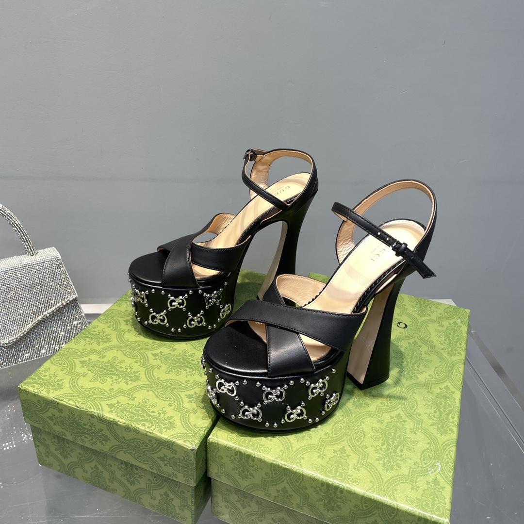 Gucci Women's Interlocking G Studs Sandal - FashionPlug