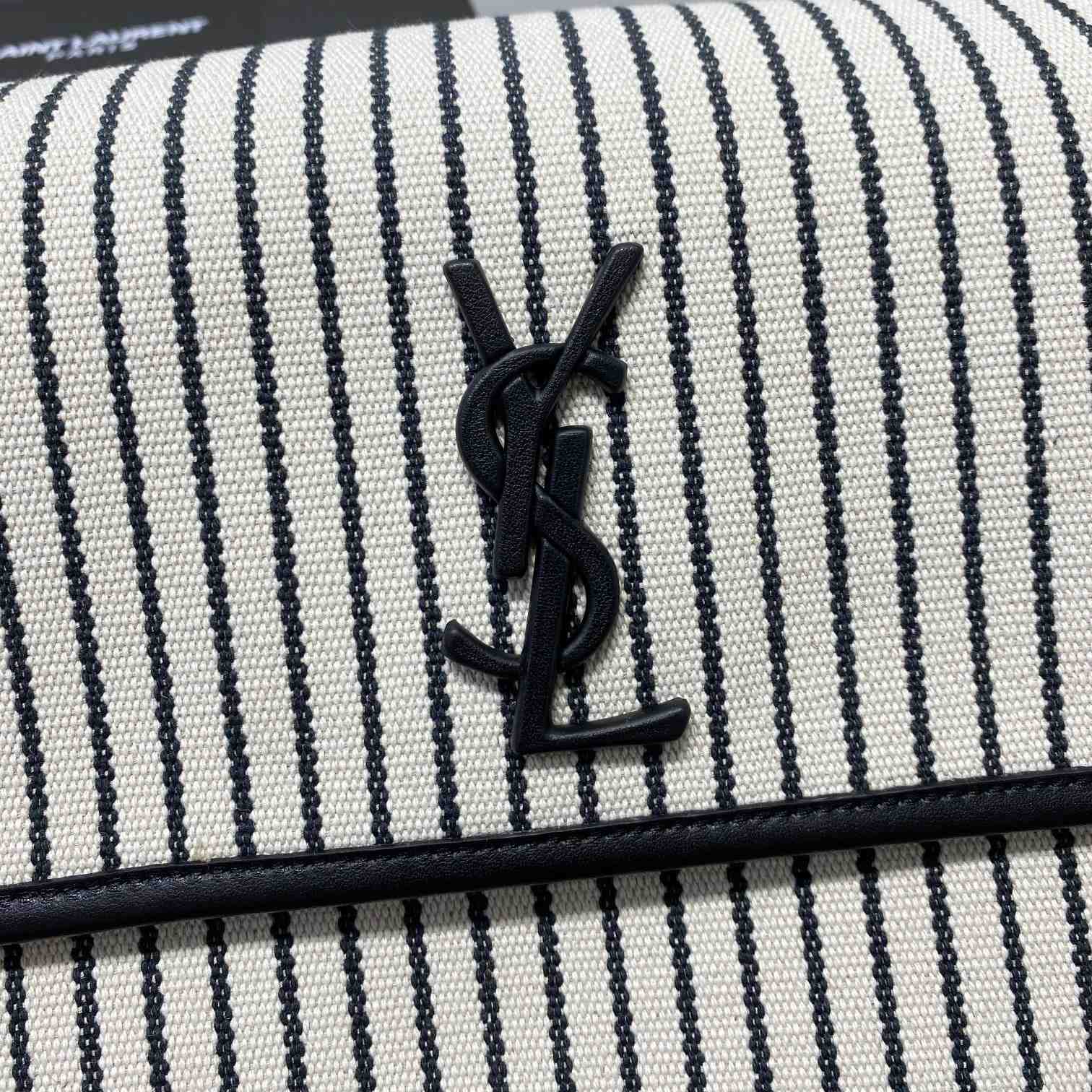 Saint Laurent Women's Niki Medium Striped Canvas Shoulder Bag (28cm) - FashionPlug
