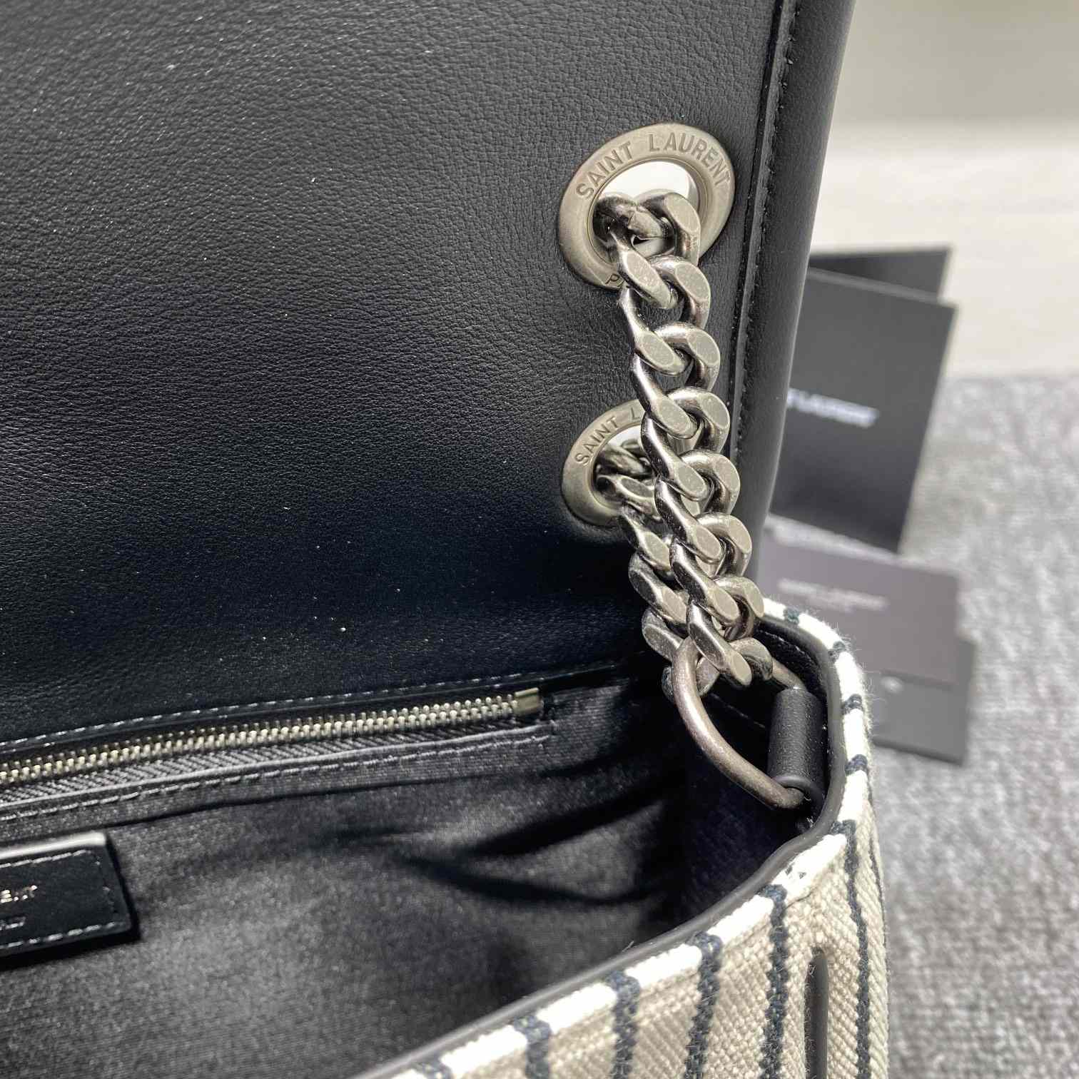 Saint Laurent Women's Niki Medium Striped Canvas Shoulder Bag (28cm) - FashionPlug