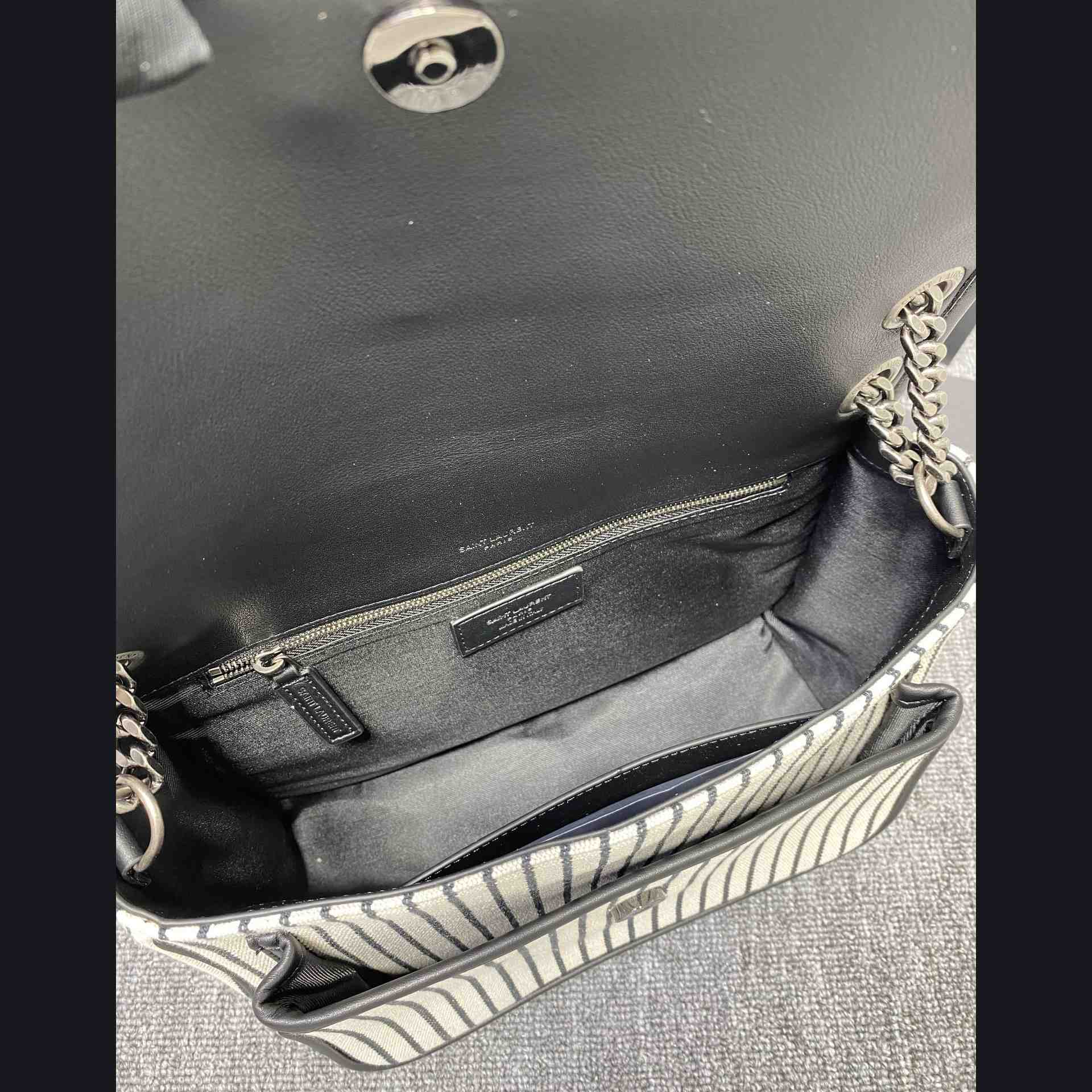 Saint Laurent Women's Niki Medium Striped Canvas Shoulder Bag (28cm) - FashionPlug