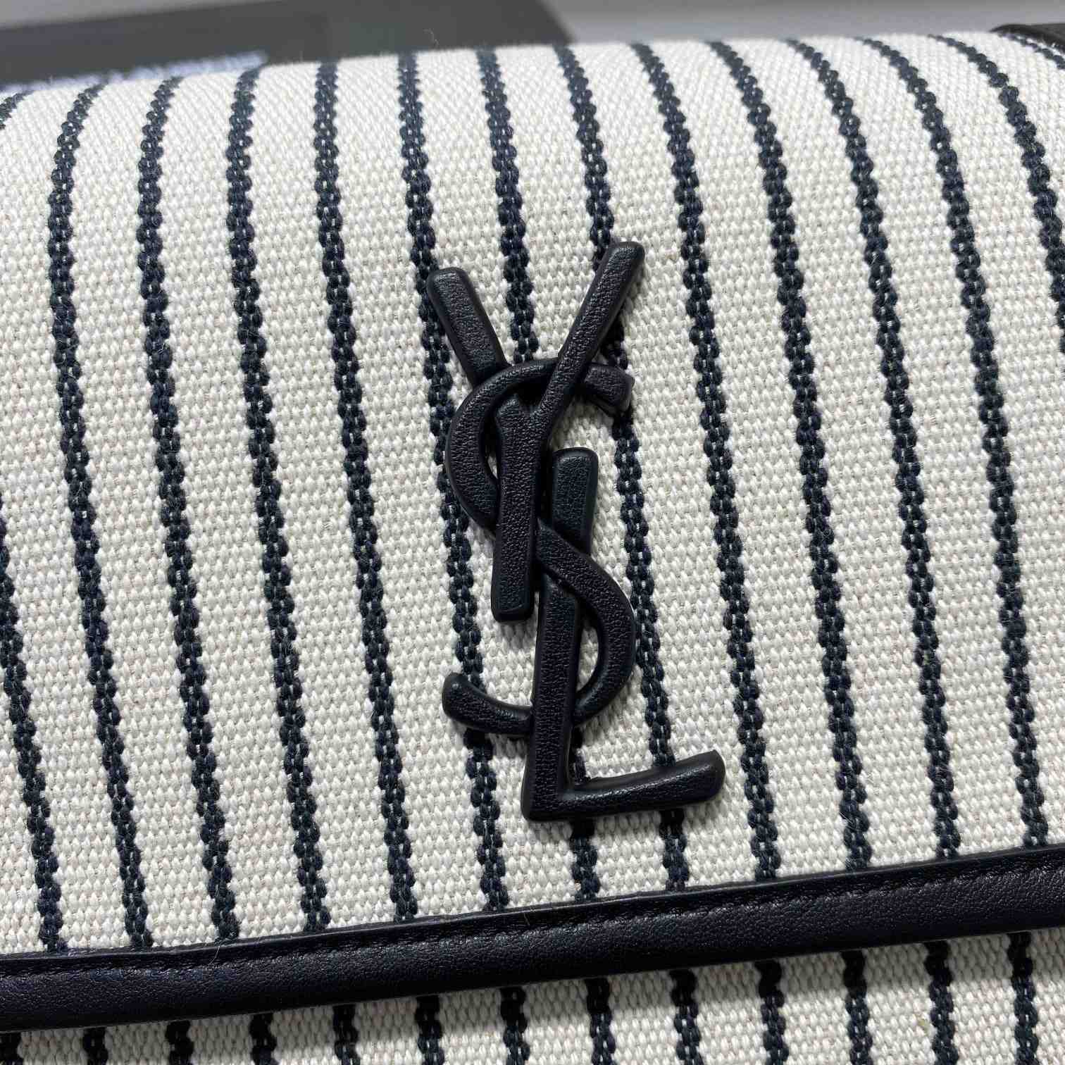 Saint Laurent Women's Niki Small Striped Canvas Shoulder Bag (22cm) - FashionPlug