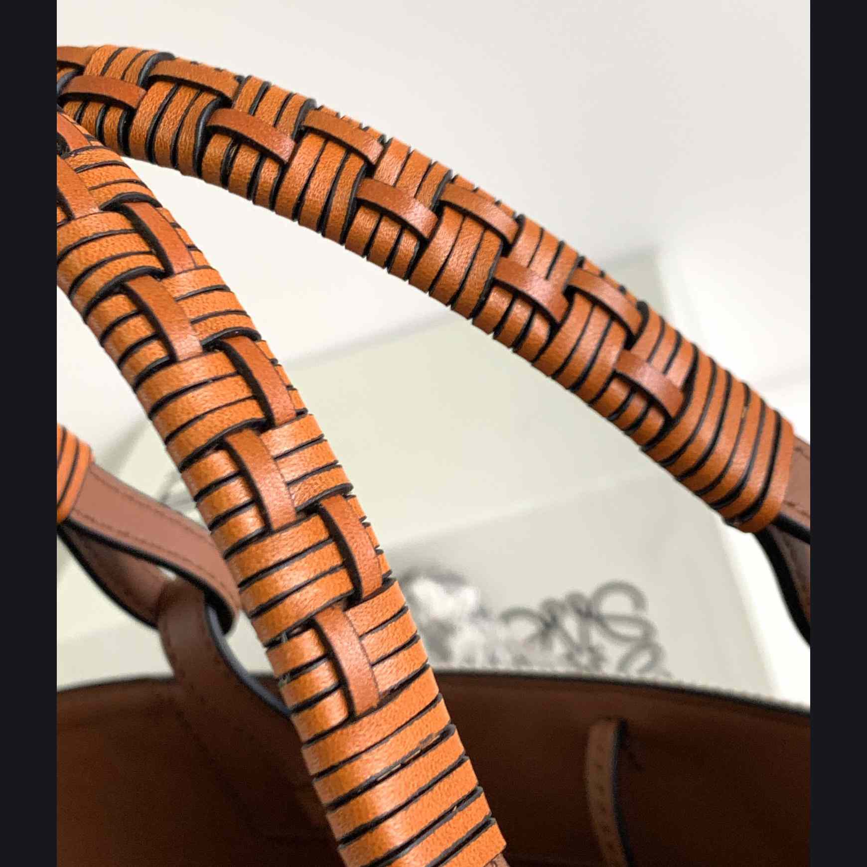 Loewe Small Anagram Tote Bag In Jacquard And Calfskin - FashionPlug