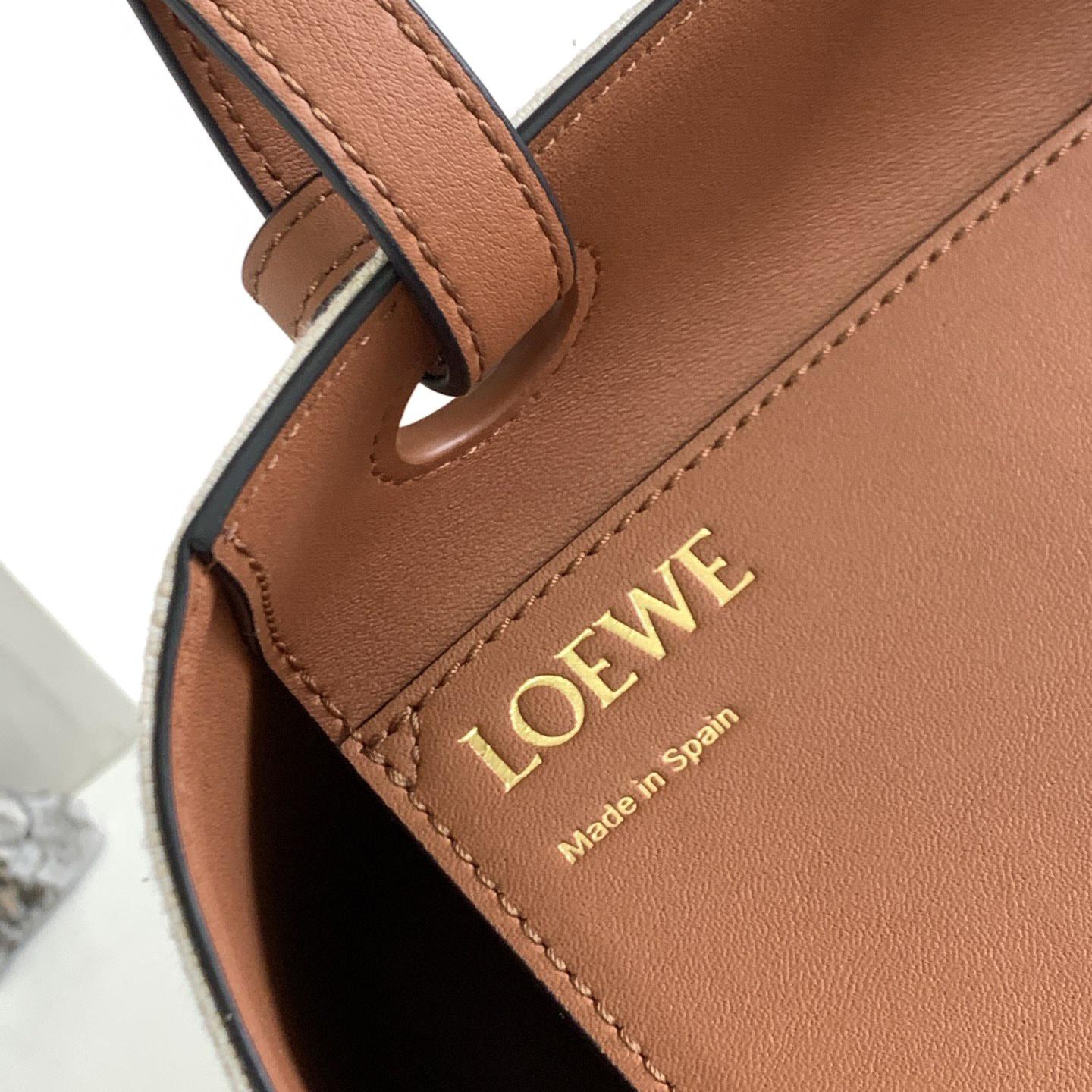 Loewe Small Anagram Tote Bag In Jacquard And Calfskin - FashionPlug