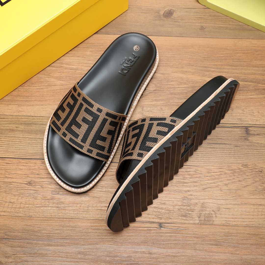 Fendi FF Logo Slides - FashionPlug