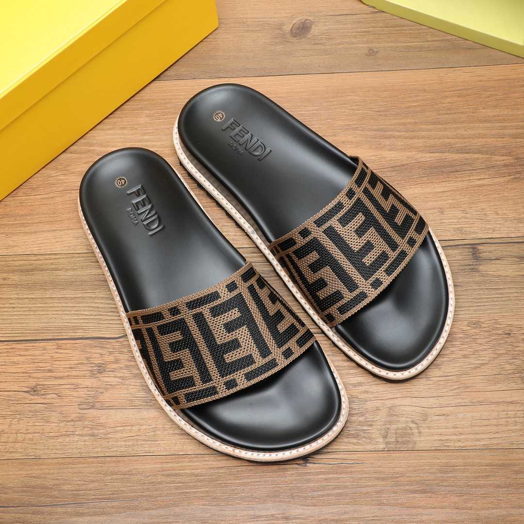 Fendi FF Logo Slides - FashionPlug