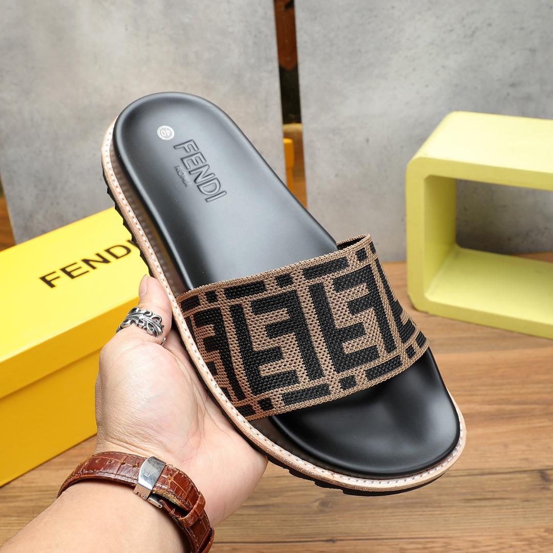 Fendi FF Logo Slides - FashionPlug