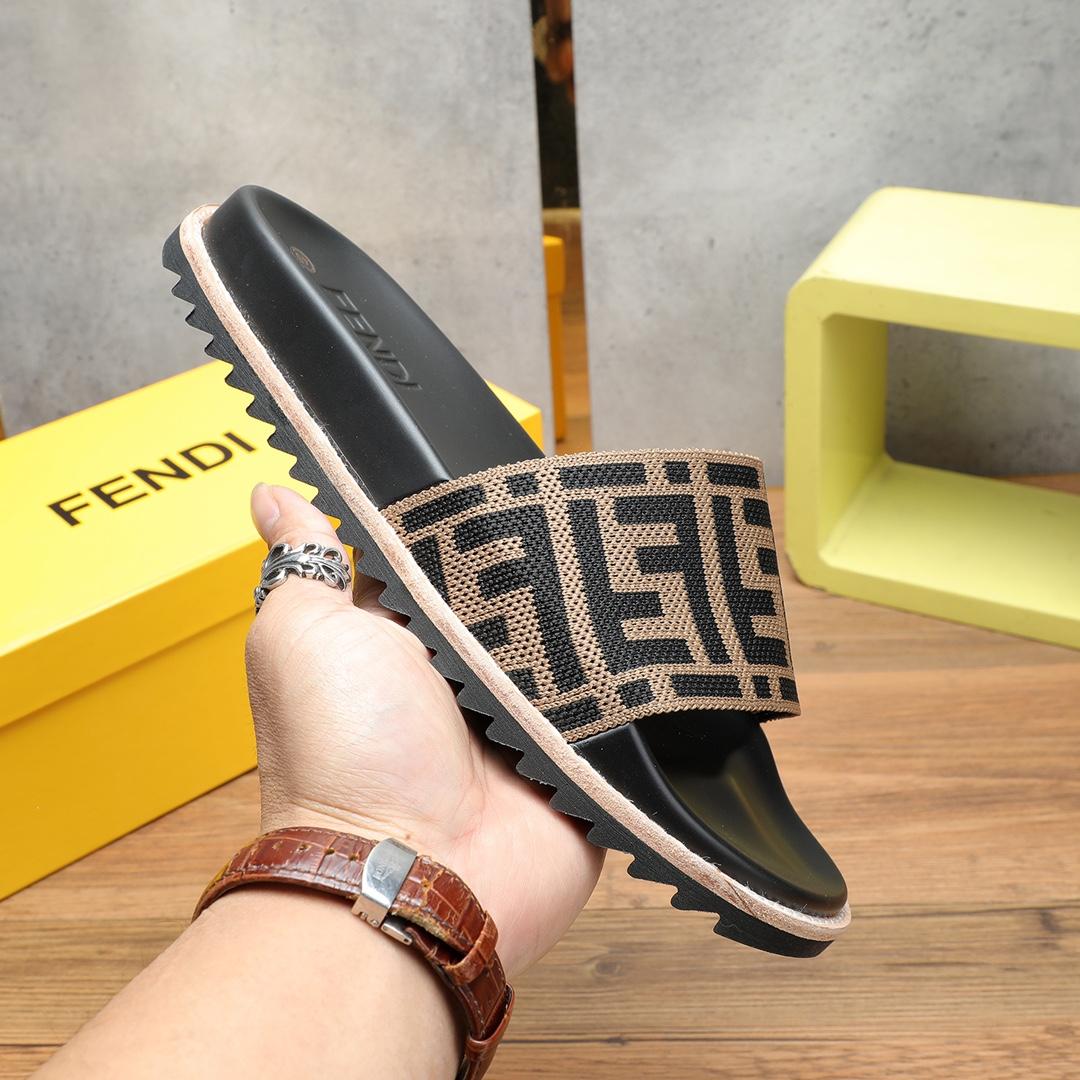 Fendi FF Logo Slides - FashionPlug