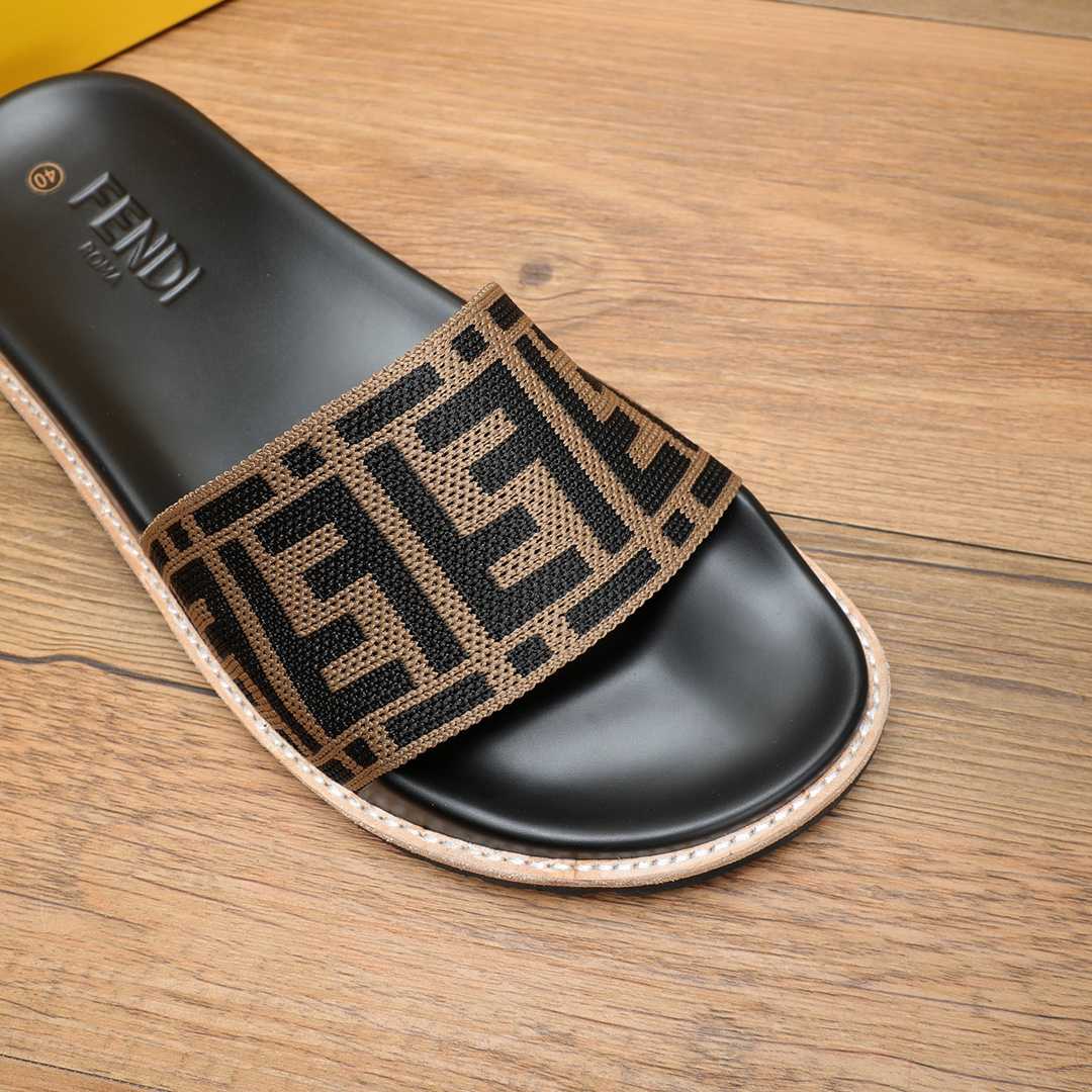 Fendi FF Logo Slides - FashionPlug