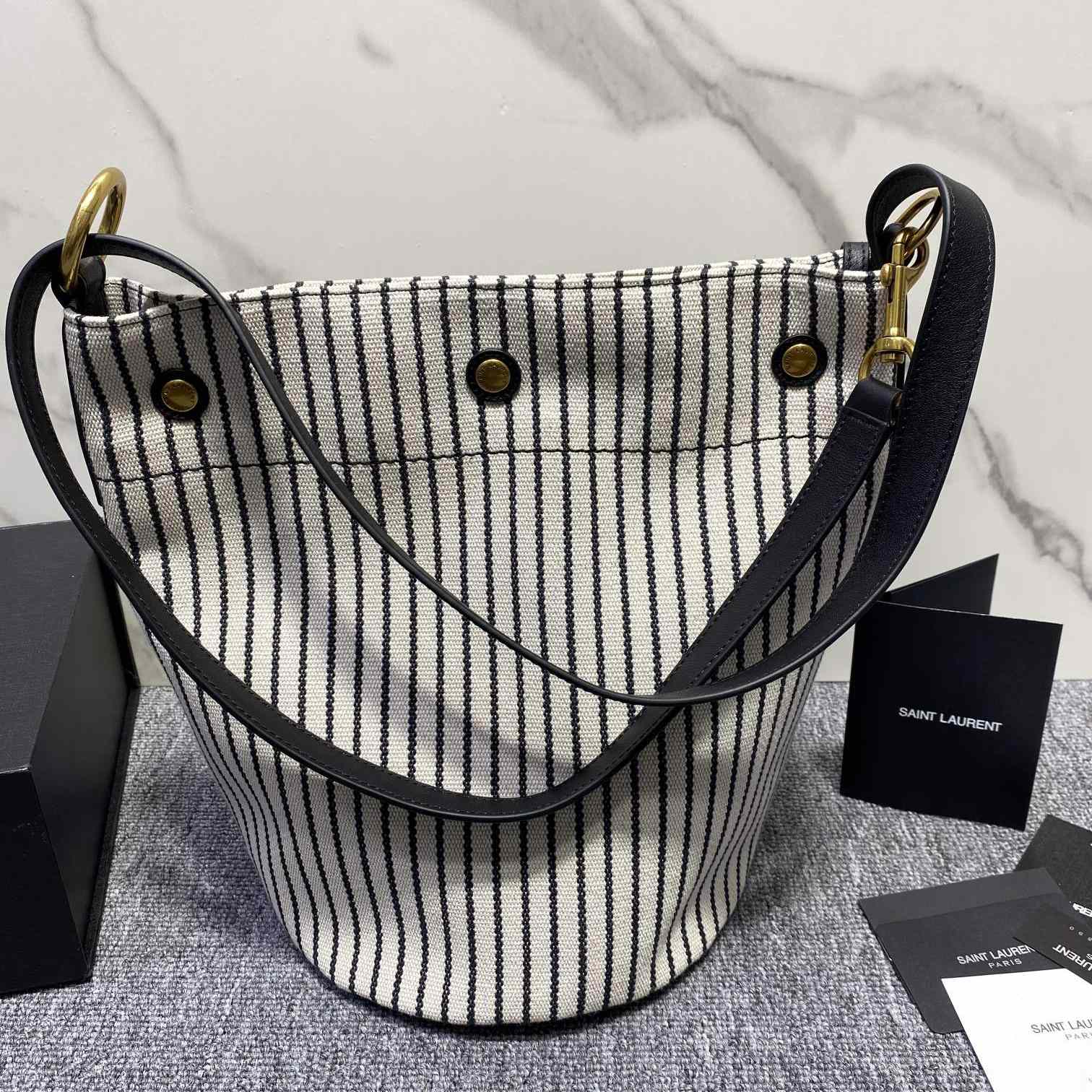 Saint Laurent YSL Rive Gauche Bucket Canvas (31x20x27.5cm) - FashionPlug