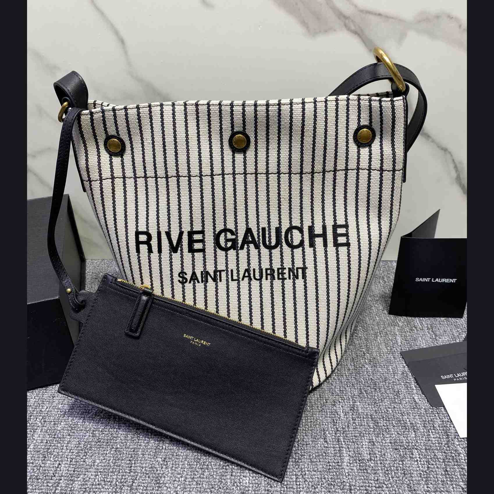 Saint Laurent YSL Rive Gauche Bucket Canvas (31x20x27.5cm) - FashionPlug