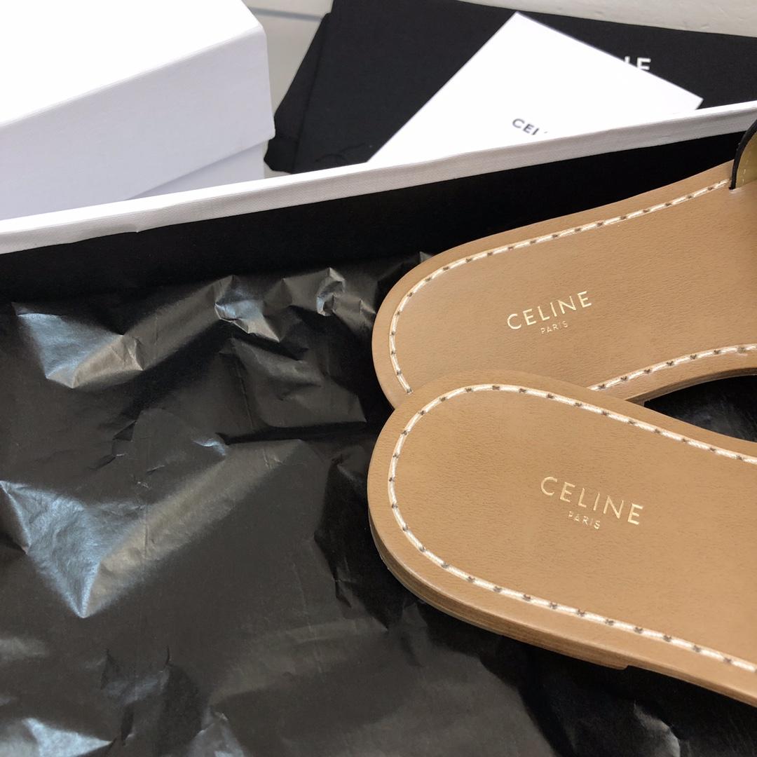 Celine Triomphe Mule In Calfskin - FashionPlug