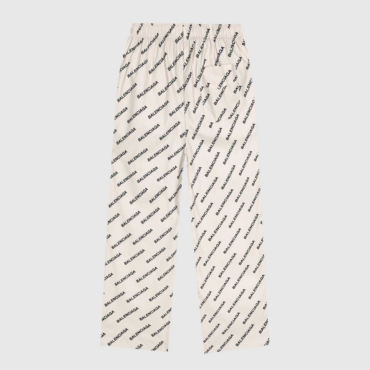Balenciaga Logo Print Pyjama Trousers - FashionPlug