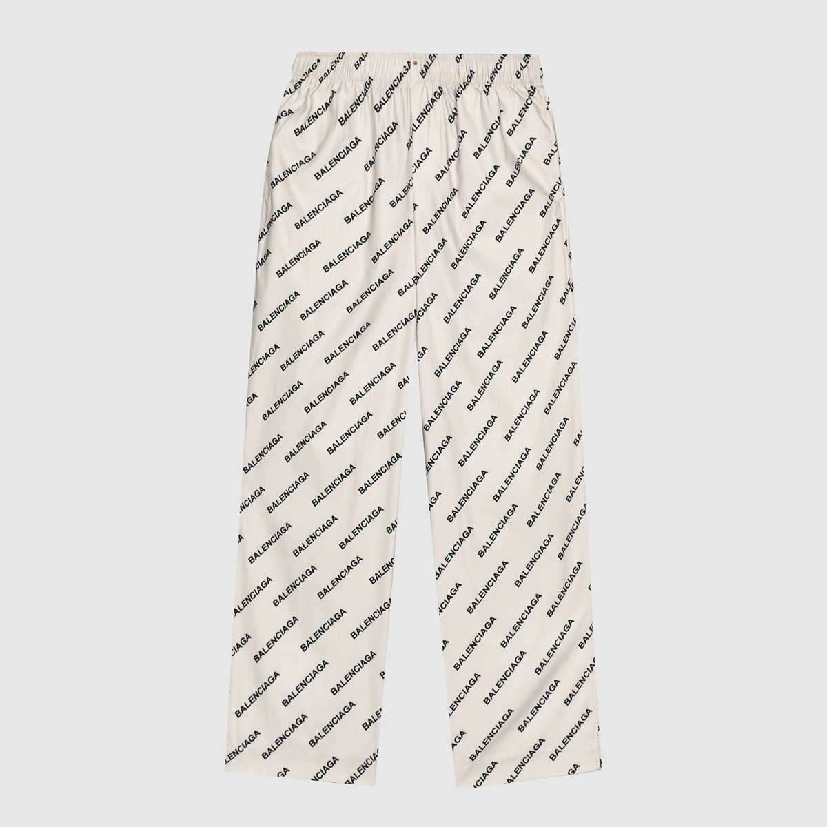 Balenciaga Logo Print Pyjama Trousers - FashionPlug