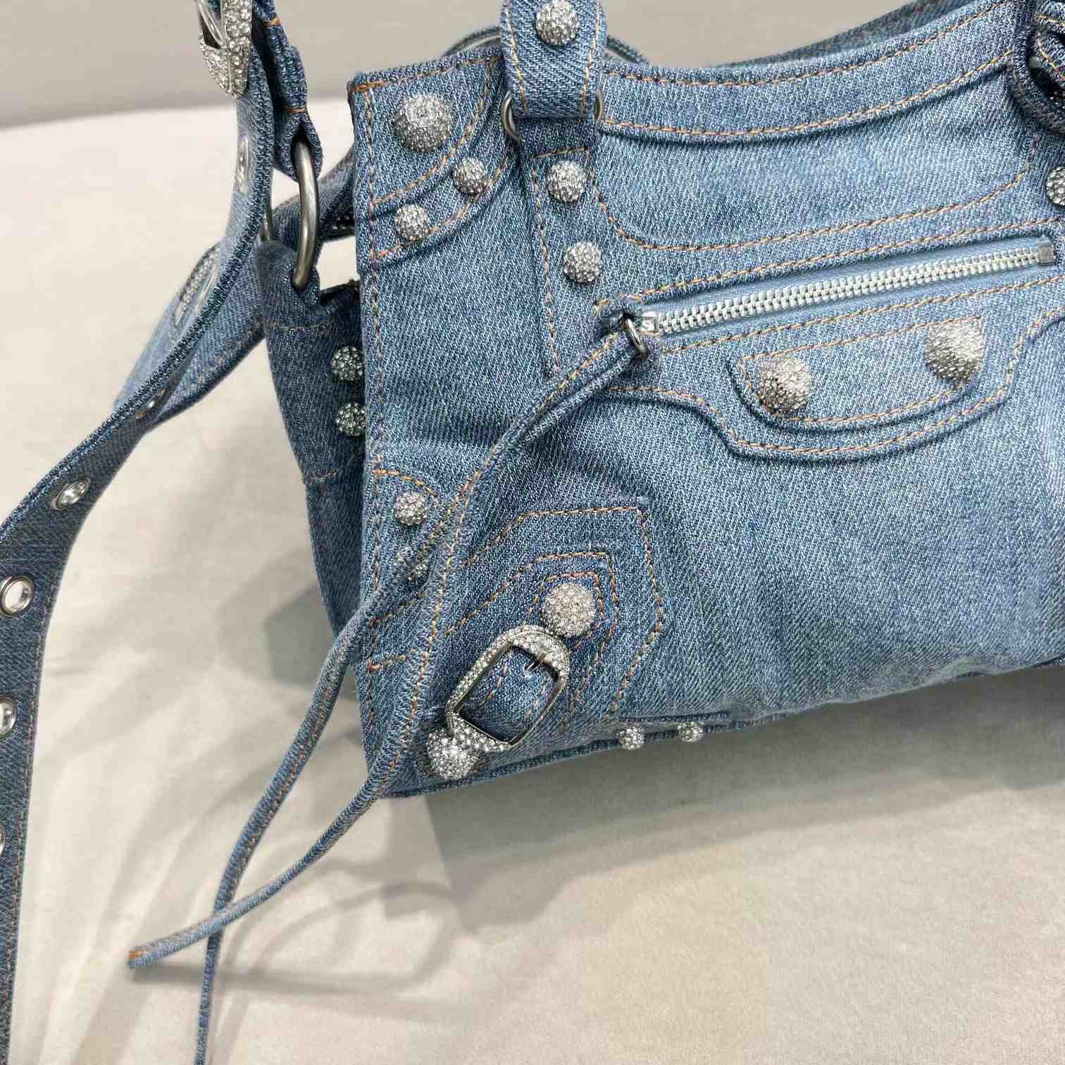 Balenciaga Neo Cagole XS Handbag In Denim - FashionPlug