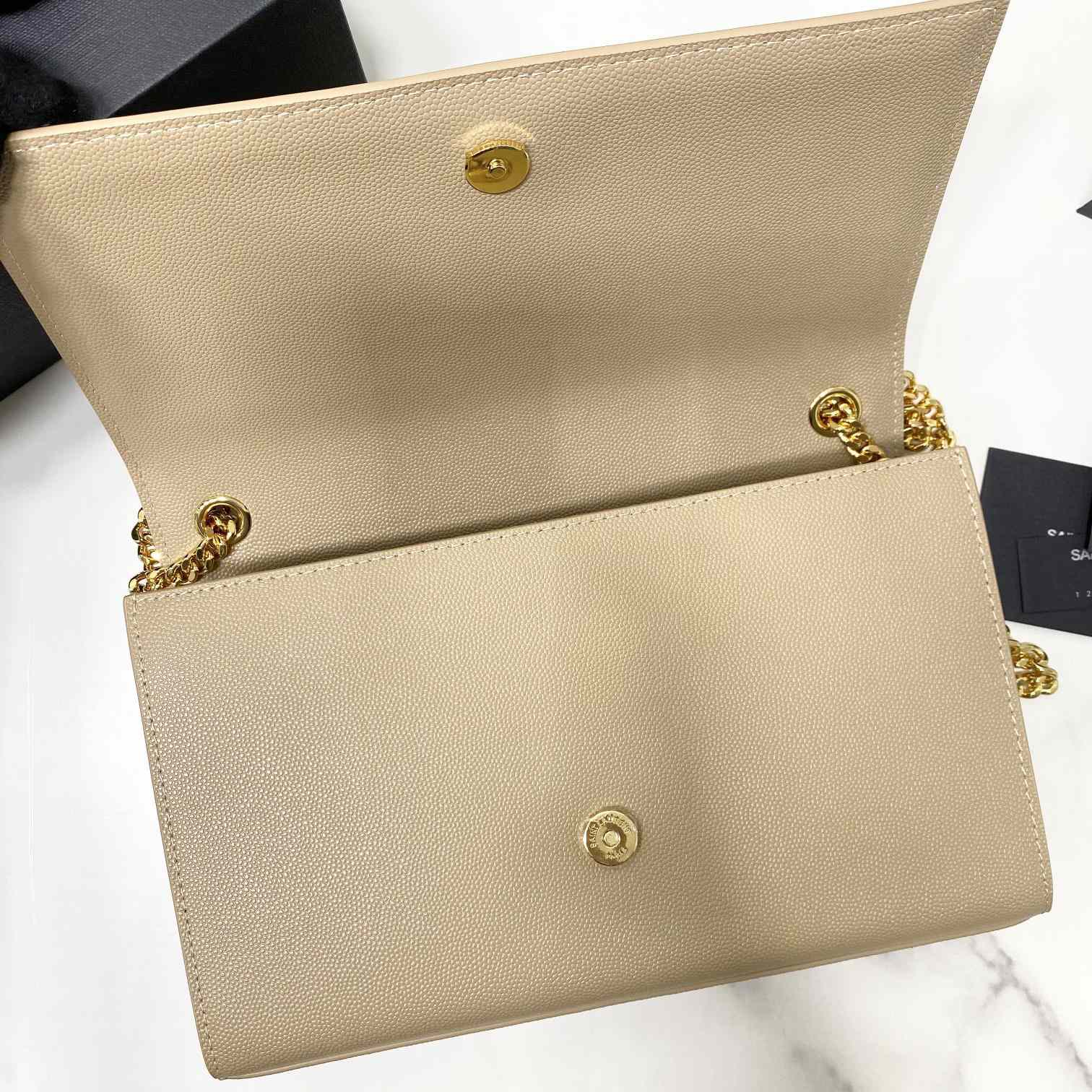 Saint Laurent Kate Medium Chain Bag In Grain De Poudre Embossed Leather - FashionPlug