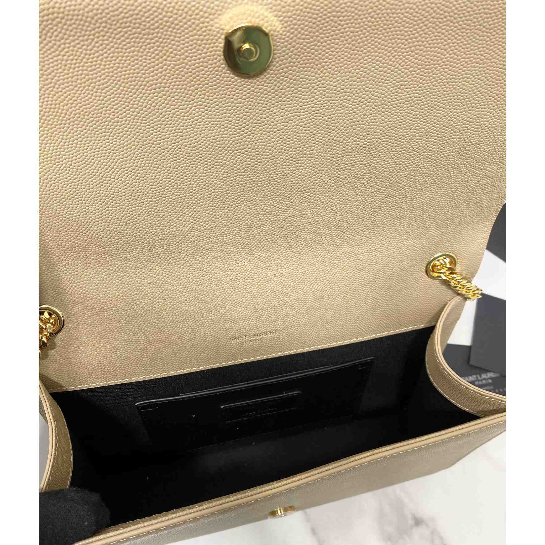 Saint Laurent Kate Medium Chain Bag In Grain De Poudre Embossed Leather - FashionPlug