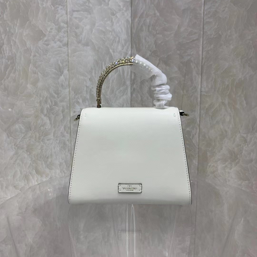 Valenti small Vsling Calfskin Handbag With Jewel Handle  - FashionPlug