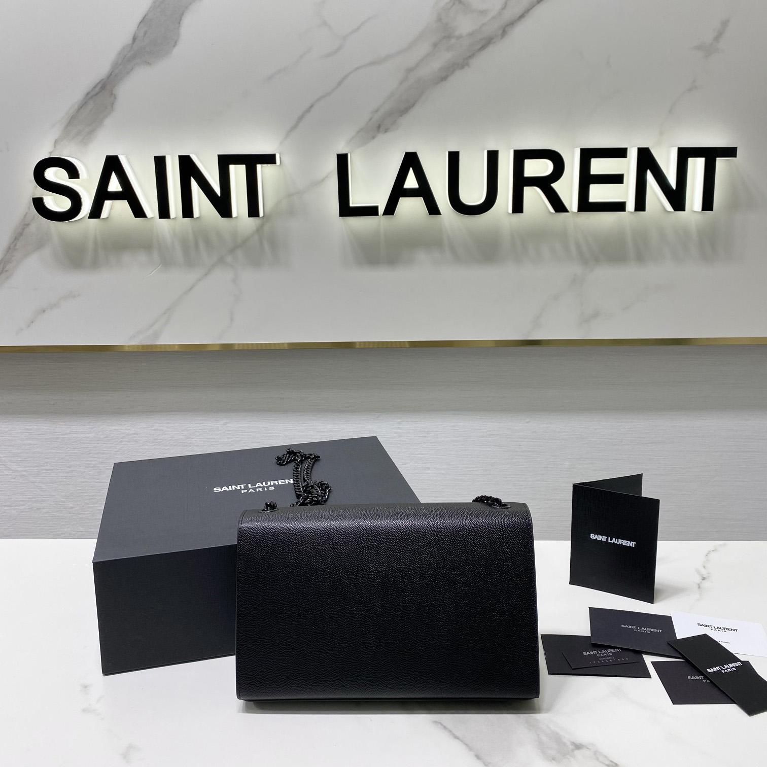 Saint Laurent Kate Medium Chain Bag In Grain De Poudre Embossed Leather - FashionPlug