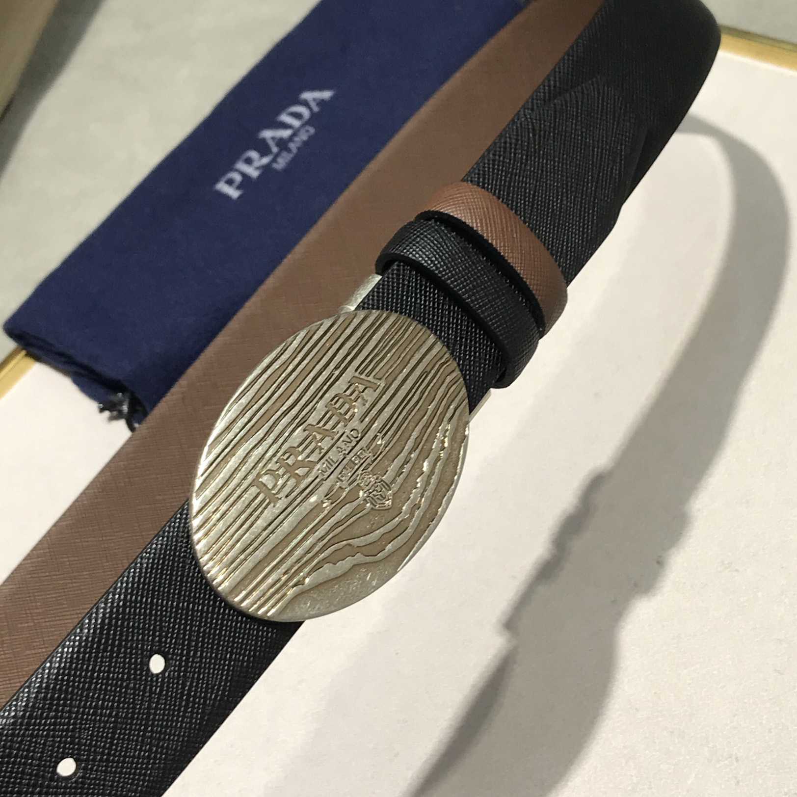 Prada Leather Belt - FashionPlug