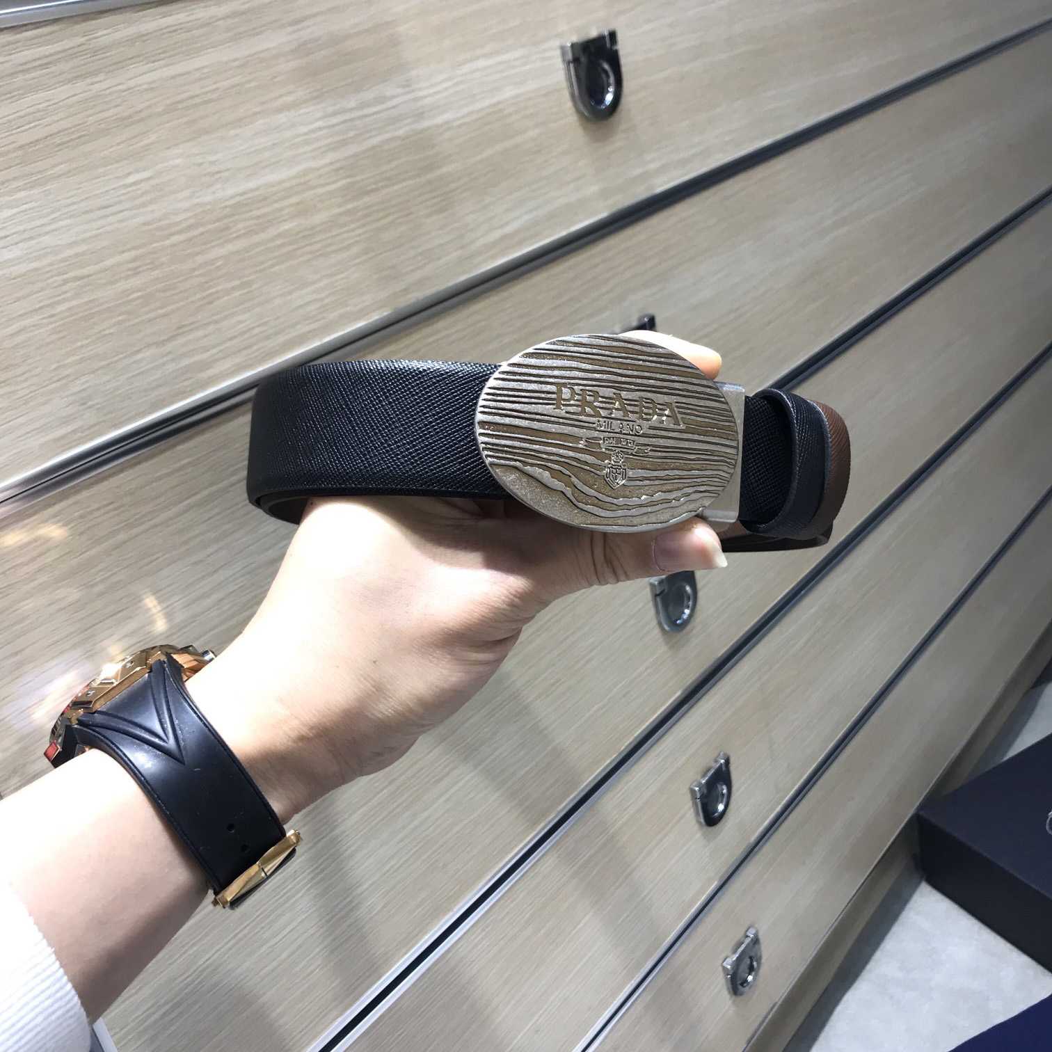 Prada Leather Belt - FashionPlug