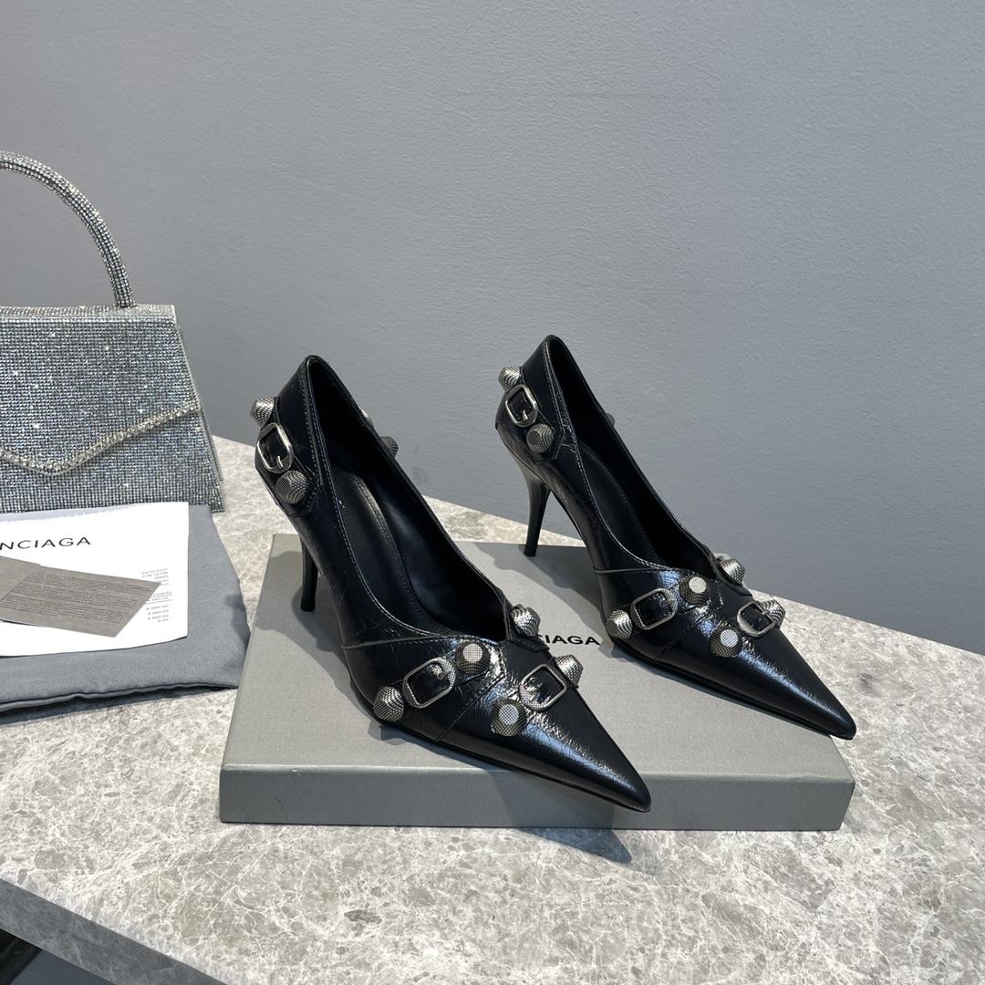 Balenciaga Cagole 90mm Pump In Black - FashionPlug