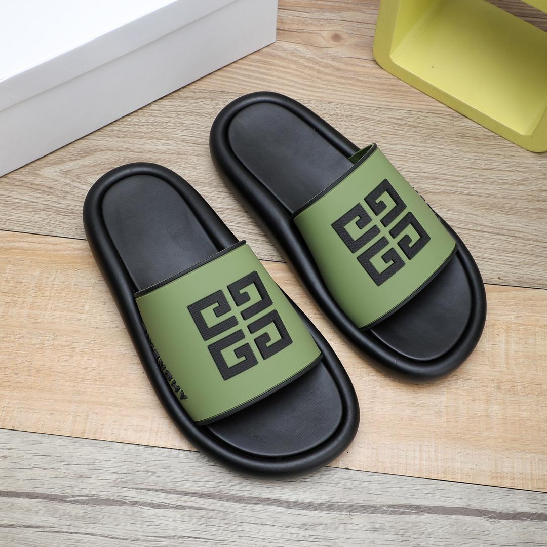 Givenchy 4G Logo Rubber Slides Sandals - FashionPlug