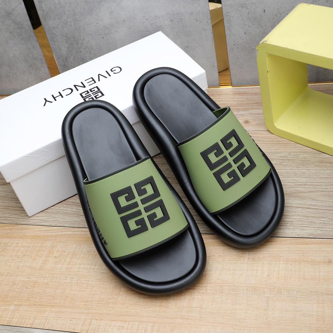 Givenchy 4G Logo Rubber Slides Sandals - FashionPlug