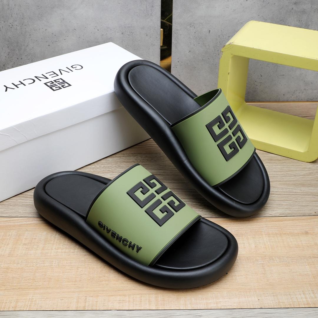 Givenchy 4G Logo Rubber Slides Sandals - FashionPlug
