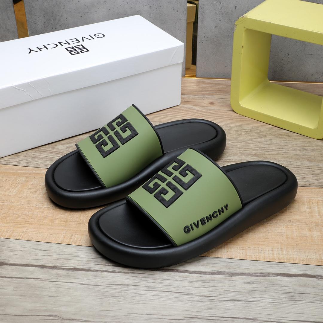 Givenchy 4G Logo Rubber Slides Sandals - FashionPlug