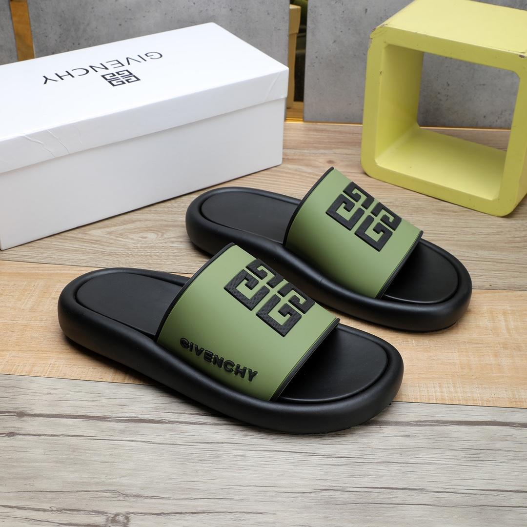 Givenchy 4G Logo Rubber Slides Sandals - FashionPlug