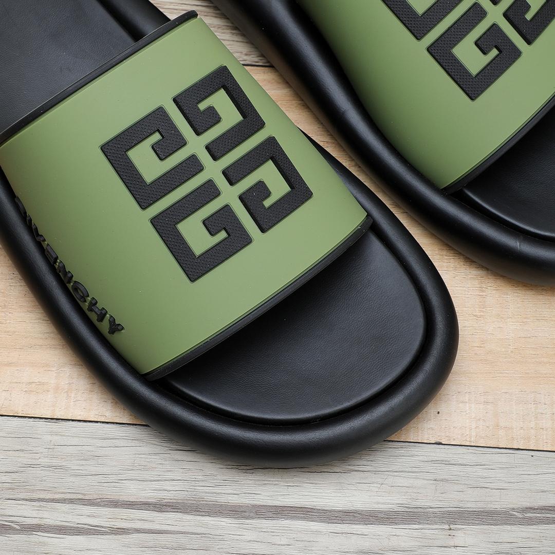 Givenchy 4G Logo Rubber Slides Sandals - FashionPlug