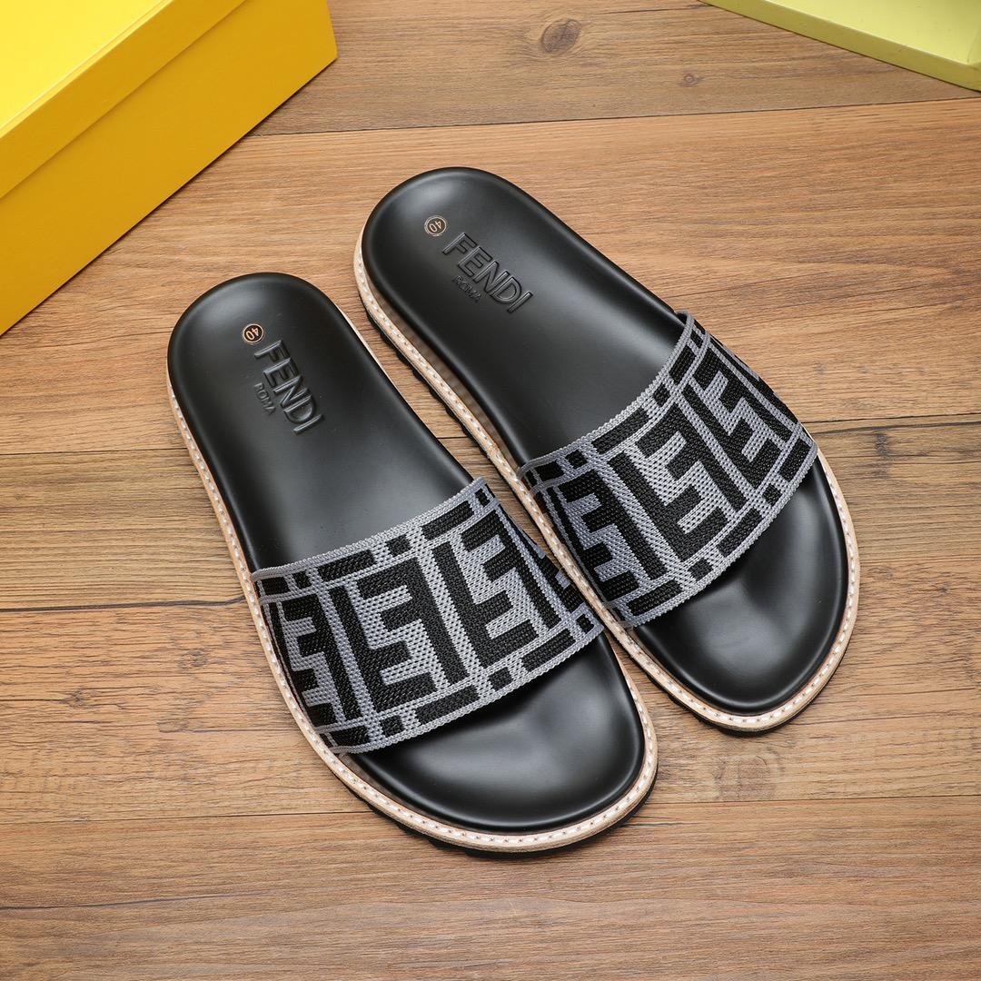 Fendi FF Logo Slides - FashionPlug