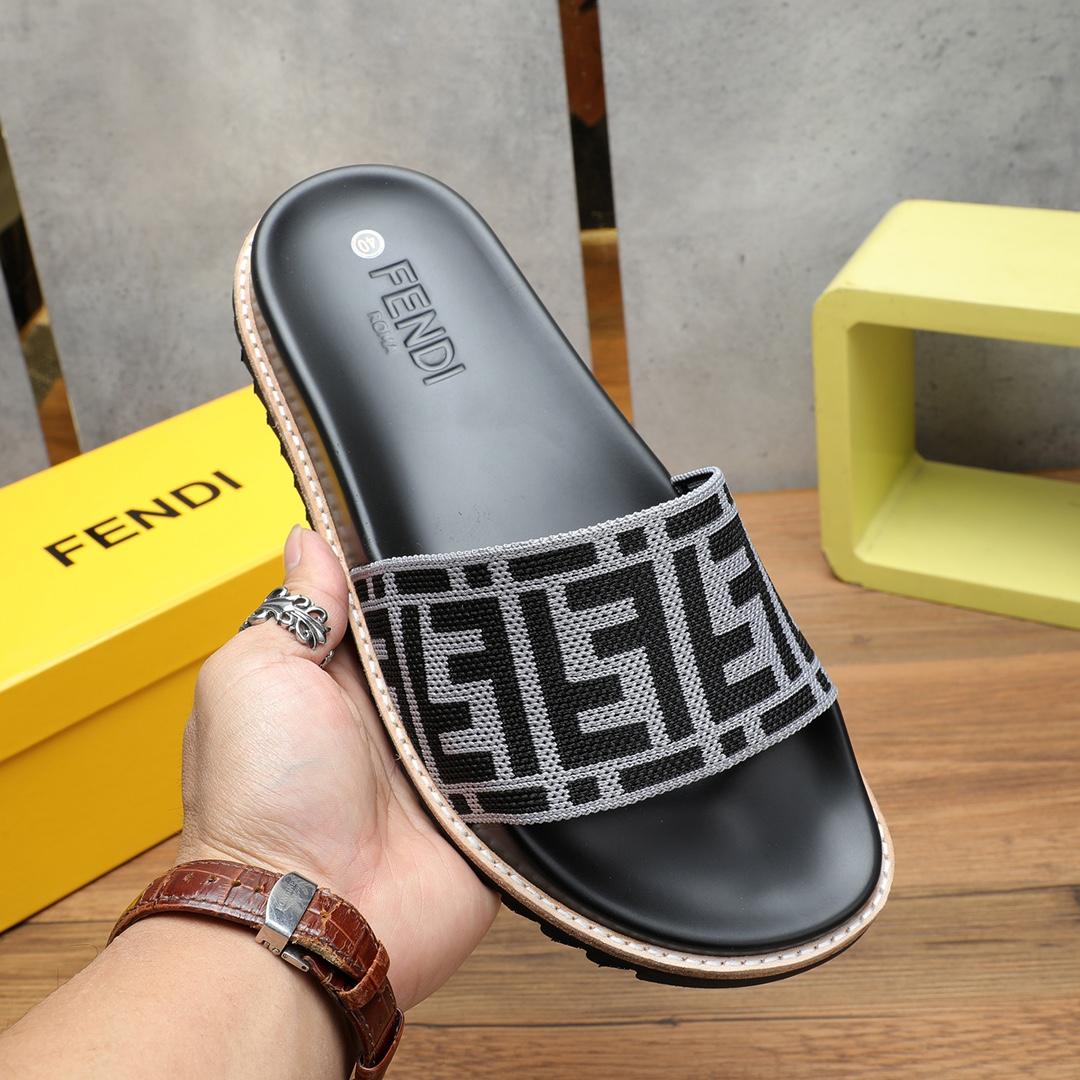 Fendi FF Logo Slides - FashionPlug