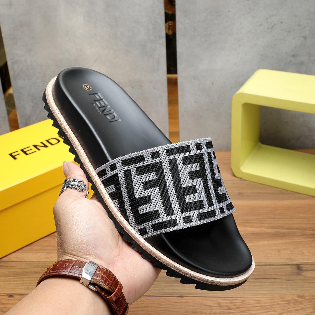Fendi FF Logo Slides - FashionPlug