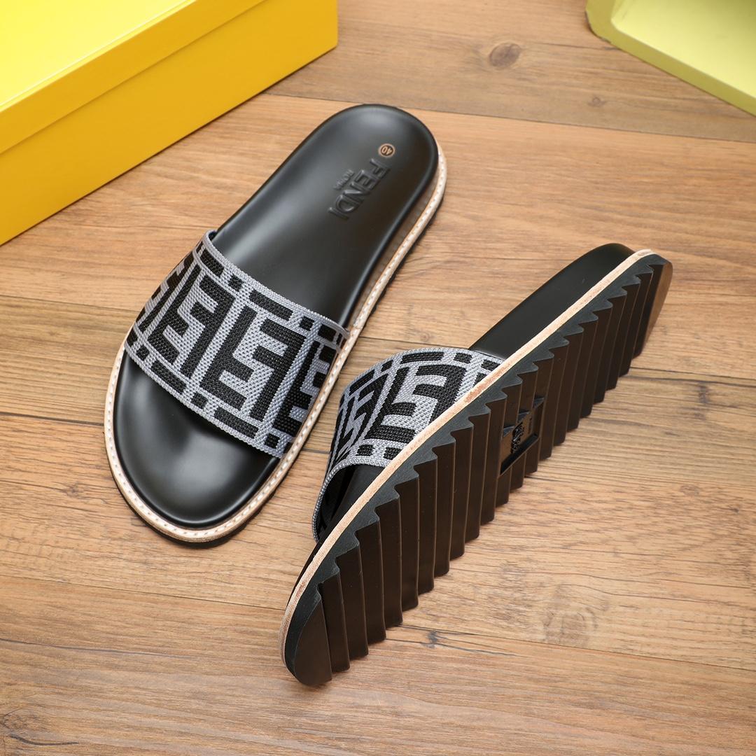Fendi FF Logo Slides - FashionPlug