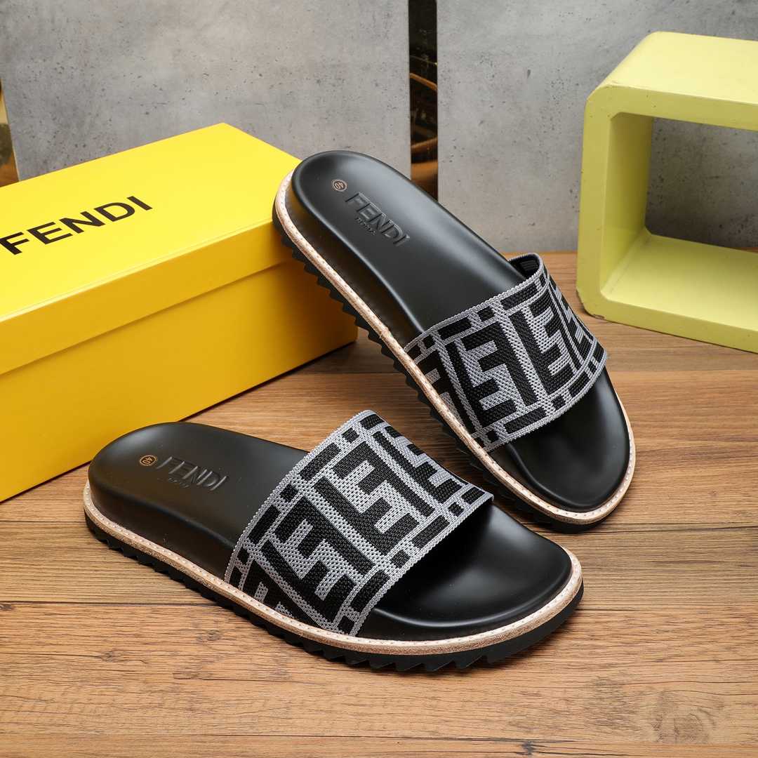 Fendi FF Logo Slides - FashionPlug