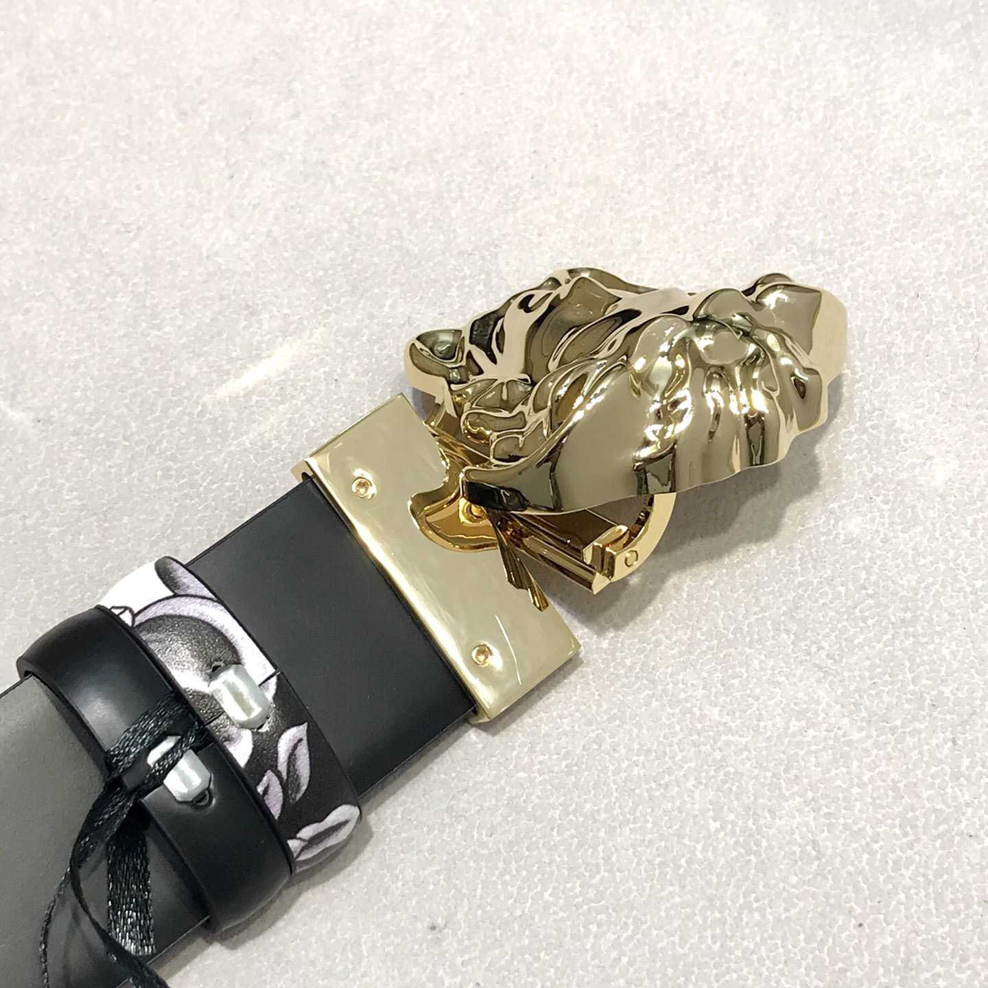 Versace La Medusa Silver Baroque Reversible Belt - FashionPlug