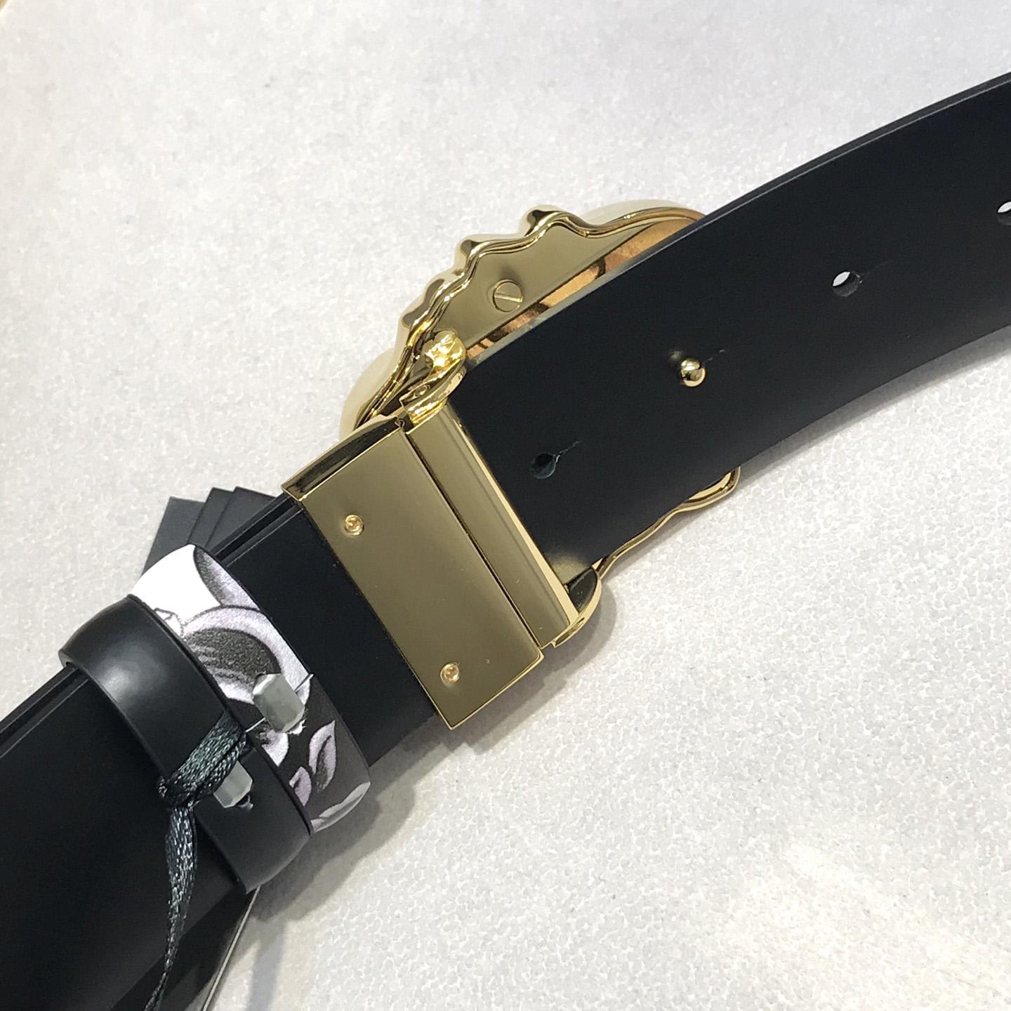 Versace La Medusa Silver Baroque Reversible Belt - FashionPlug