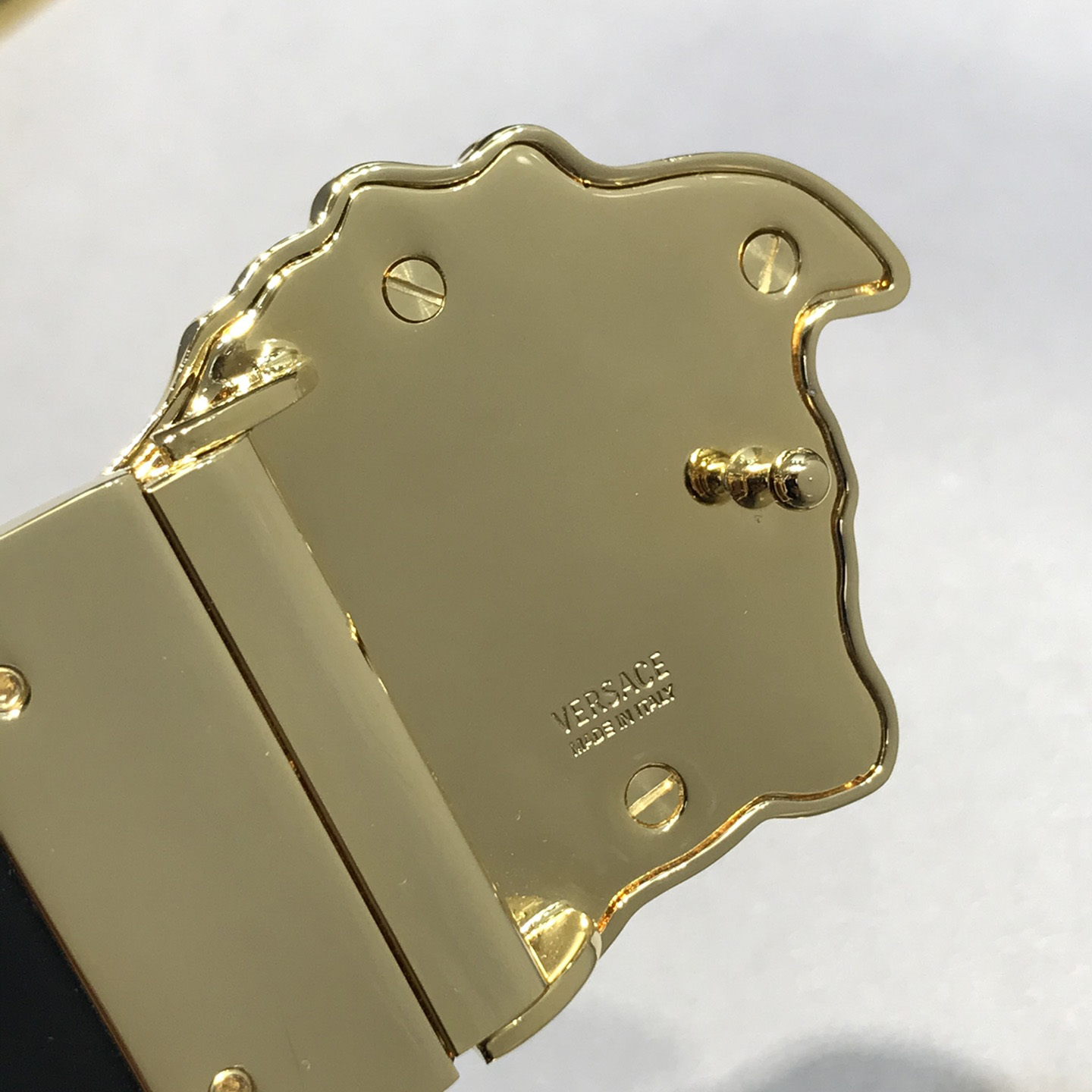 Versace La Medusa Silver Baroque Reversible Belt - FashionPlug