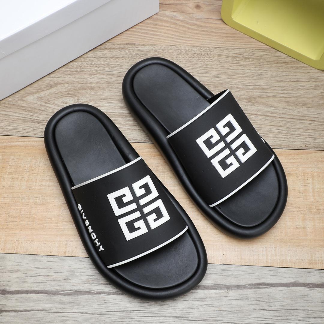 Givenchy 4G Logo Rubber Slides Sandals - FashionPlug