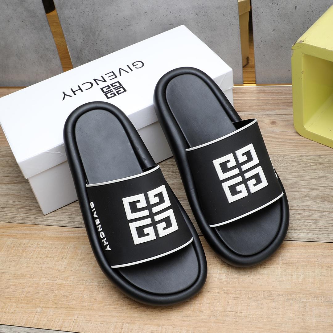 Givenchy 4G Logo Rubber Slides Sandals - FashionPlug