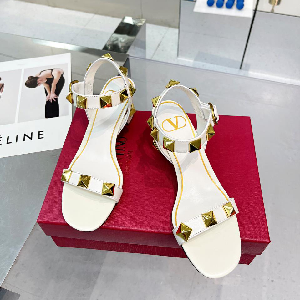 Valenti Roman Stud Calfskin Sandal   60mm - FashionPlug
