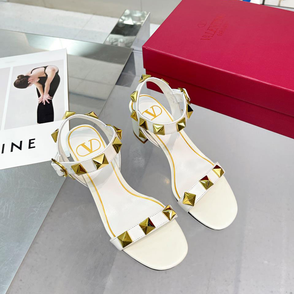 Valenti Roman Stud Calfskin Sandal   60mm - FashionPlug