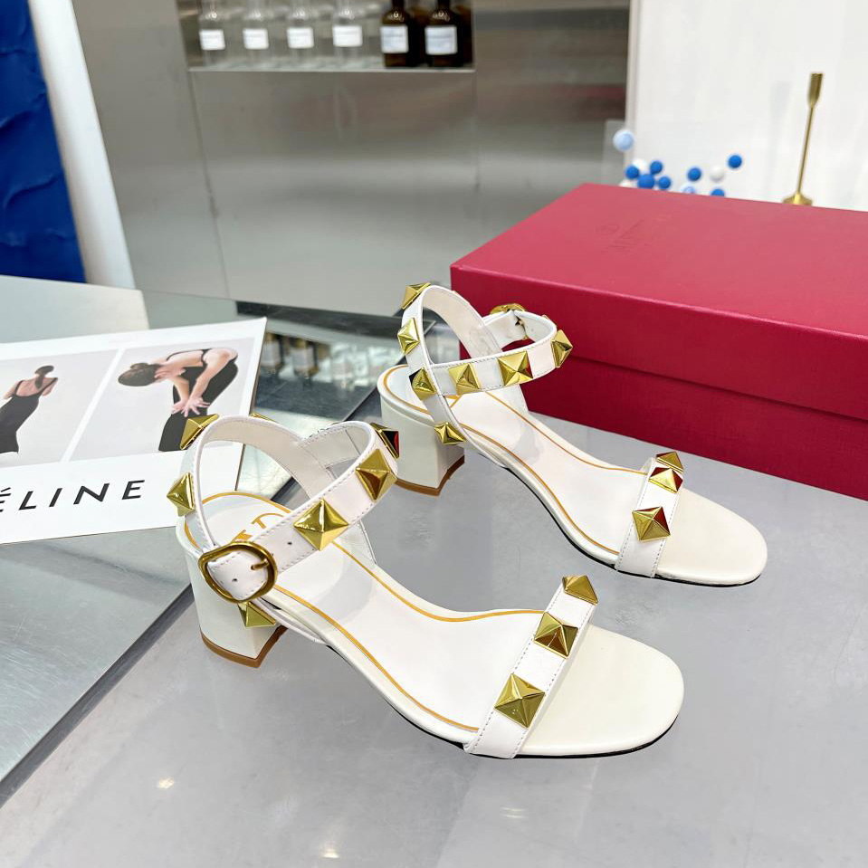 Valenti Roman Stud Calfskin Sandal   60mm - FashionPlug