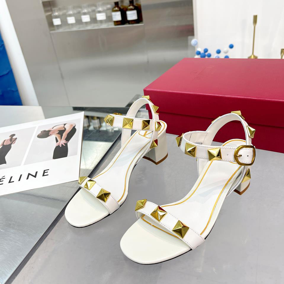 Valenti Roman Stud Calfskin Sandal   60mm - FashionPlug