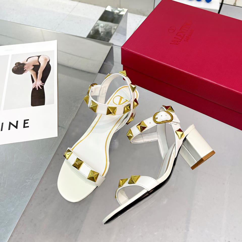 Valenti Roman Stud Calfskin Sandal   60mm - FashionPlug
