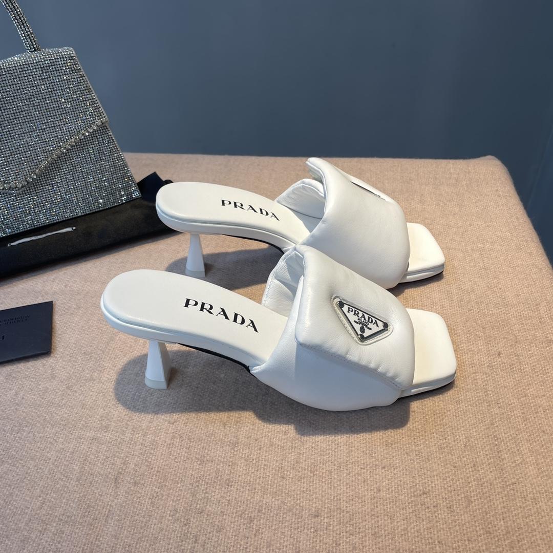 Prada Soft Padded Nappa Sandals - FashionPlug