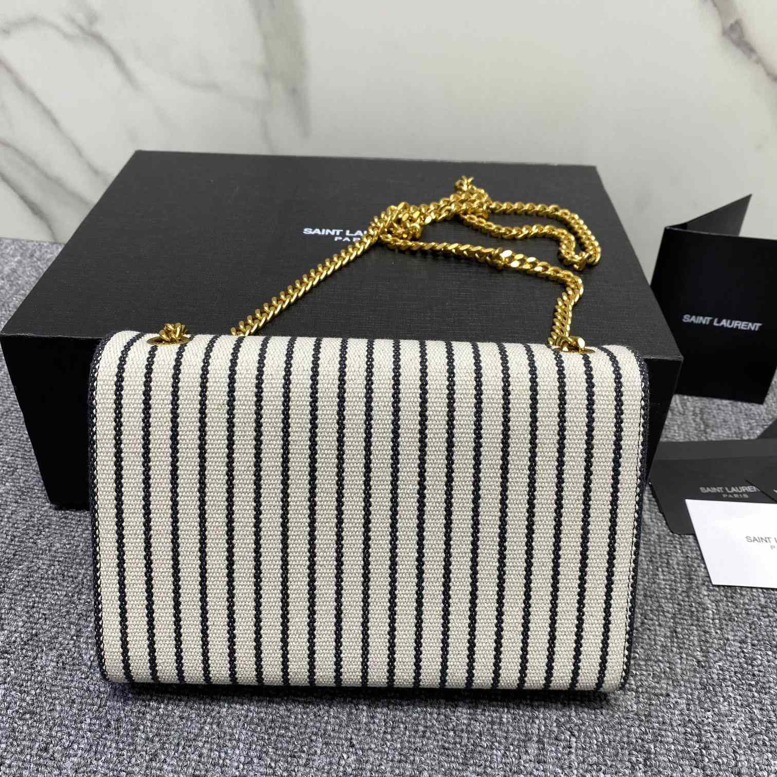 Saint Laurent Striped Small Chain Bag(20x13x5.5cm) - FashionPlug